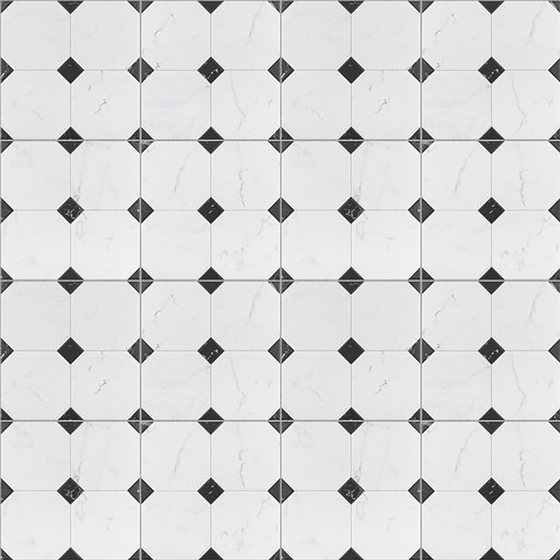 Parquet Mosaic Tile 3D Model in Black