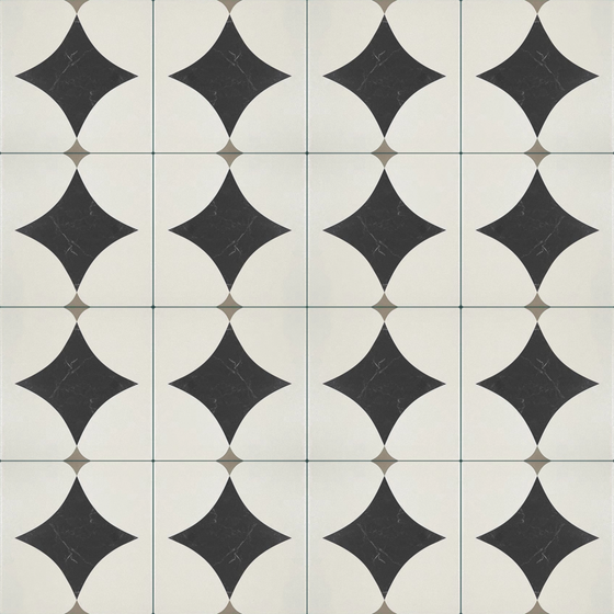 Black and White Geometric Vintage Flooring 3D Model