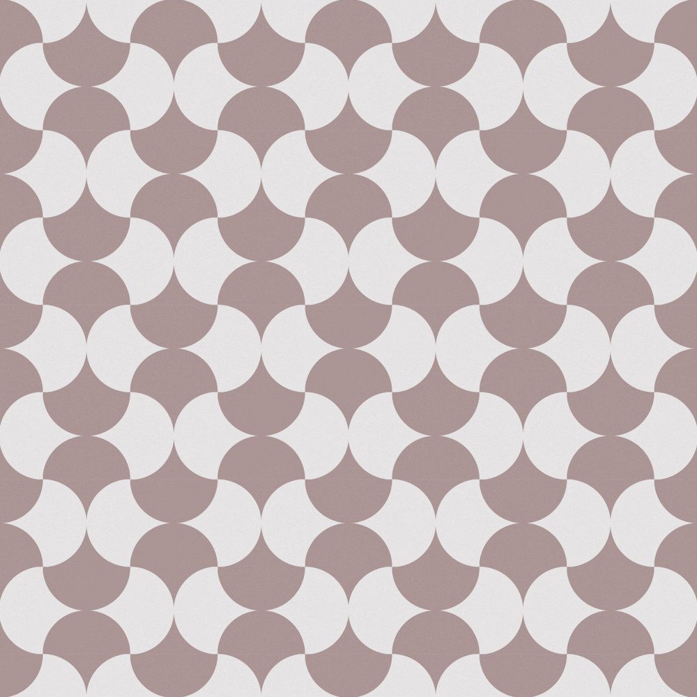 Pink and White Scalloped Parquet - Tile -1200*1200