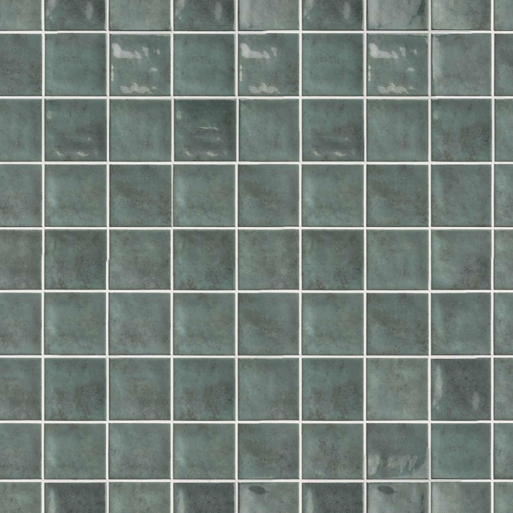 Glazed Turquoise Checker Tile