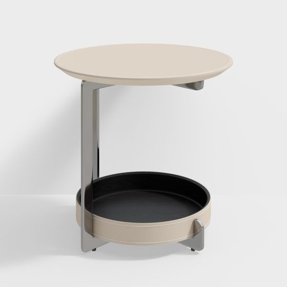 Low Poly Round Table Assistant 3D model