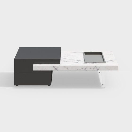 Elegant Marble Coffee Table 3D model for Modern Spaces