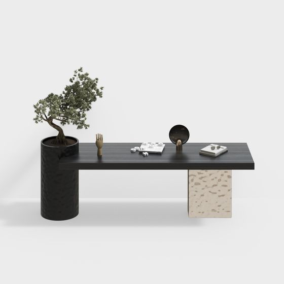 Stylish Minimalist Office Desk 3D model