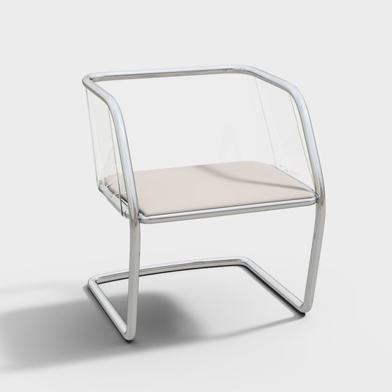 Transparent Metal Frame Chair 3D model
