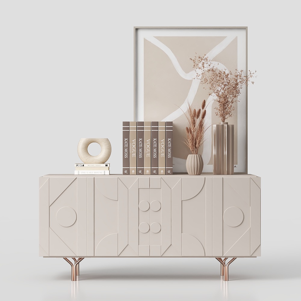 Modern cream-style entrance cabinet