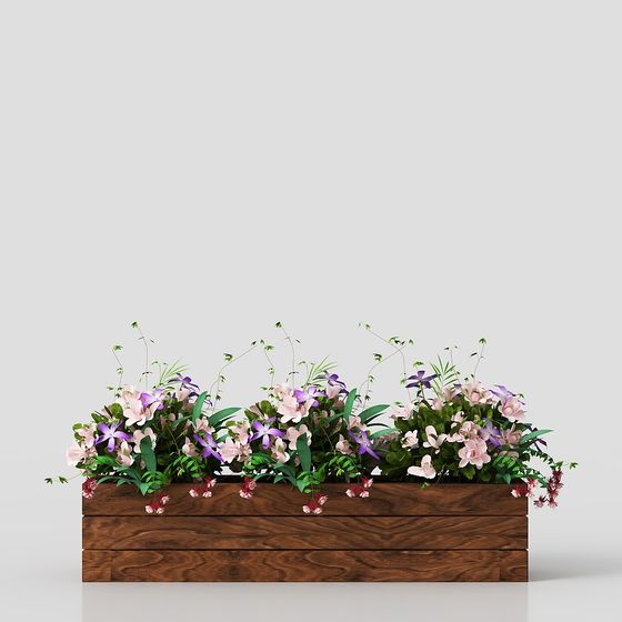 Low Polygon High Detail Flower Bed 3D model