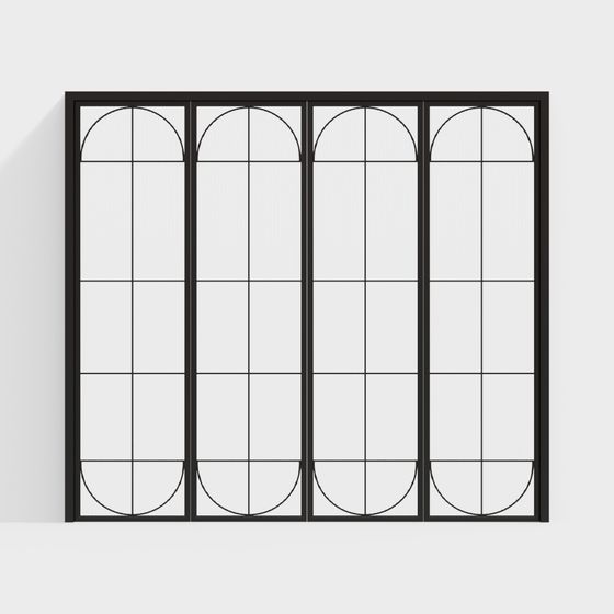 Sleek Arched Window Frame 3D Model for Creative Use