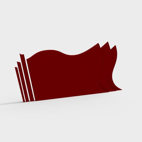 Stylish Wave Screen 3D model for Creative Spaces