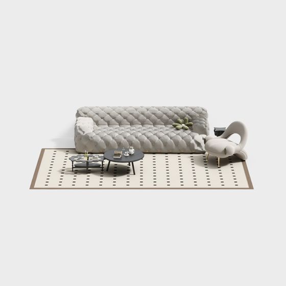 Modern Minimalist 3D Sofa Model