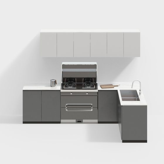 Modern Urban Kitchen 3D model Design