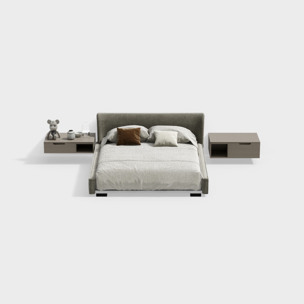 Modern bedroom double bed combination