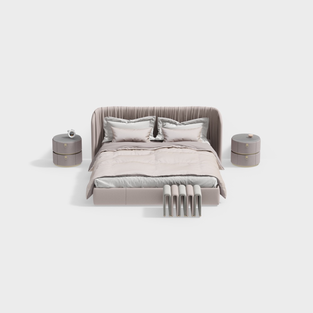 ชุดเตียงคู่ห้องนอนสมัยใหม่