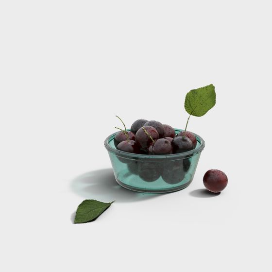 Cherry Bowl 3D model for Summer Aesthetics
