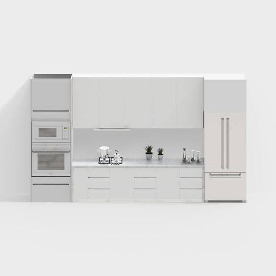 Modern Minimalist Kitchen 3D model Design