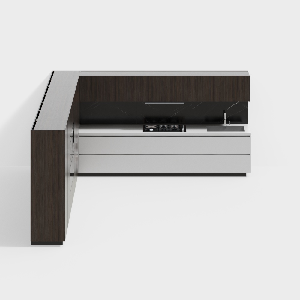 Nordic style kitchen overall cabinet