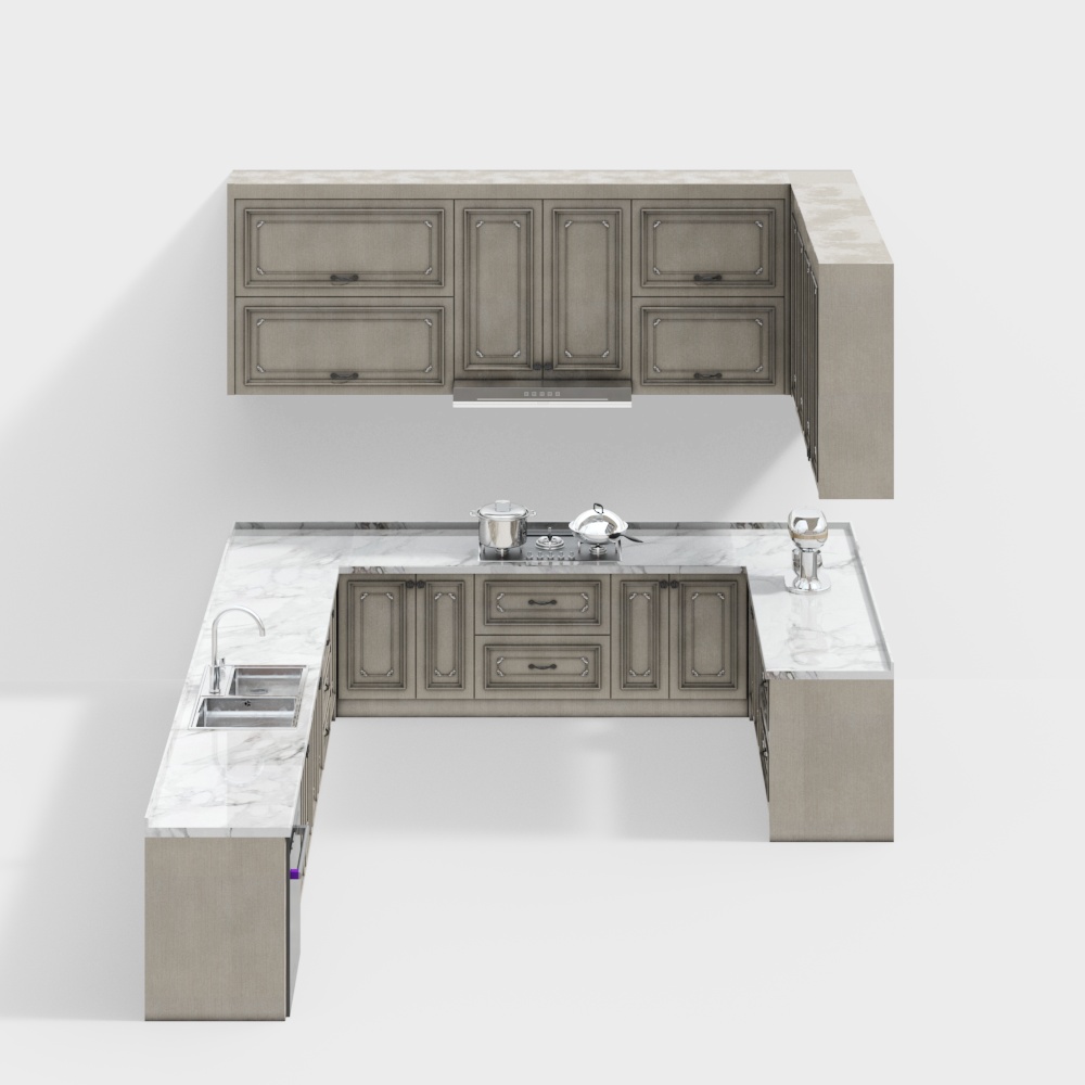 Nordic style kitchen overall cabinet