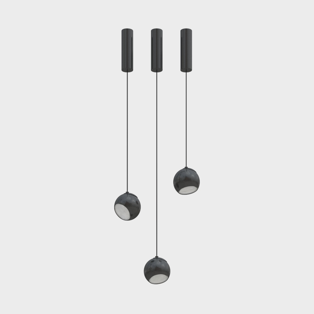 Lámpara de araña negra modular para comedor moderno