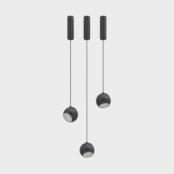 Lámpara de araña negra modular para comedor moderno