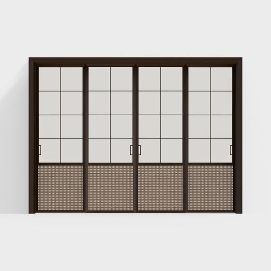 Modern Grid Door 3D model