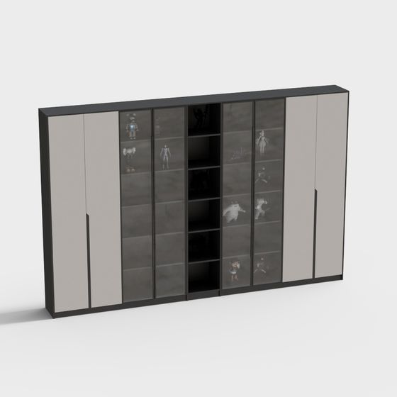 Stylish Minimalist Display Cabinet 3D model