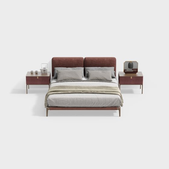 モダン寝室ダブルベッドコンビネーション