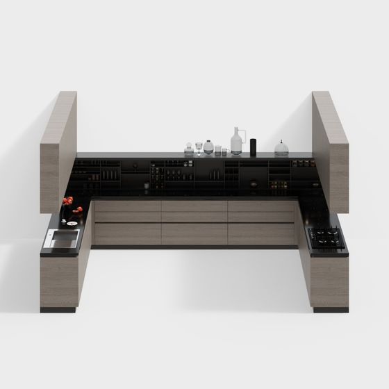 Modern simple kitchen overall cabinet