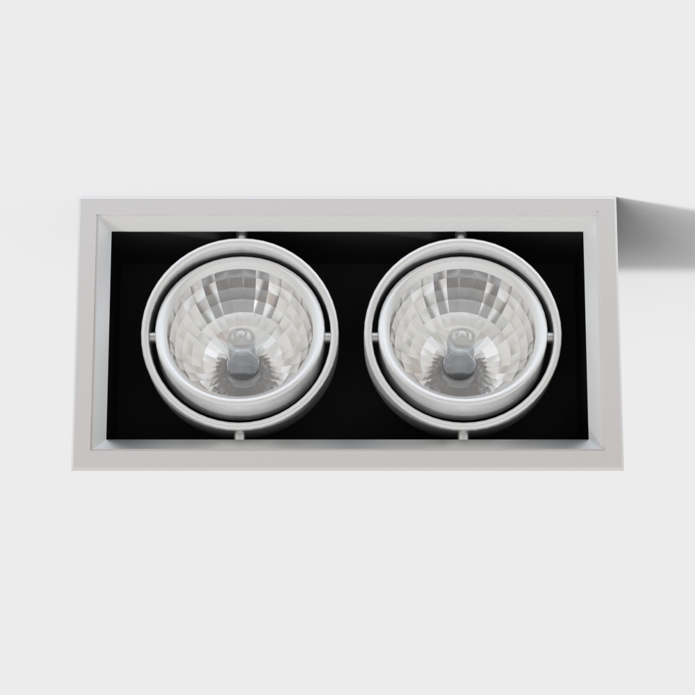 Projecteurs doubles à arc supérieur en blanc pour salon moderne