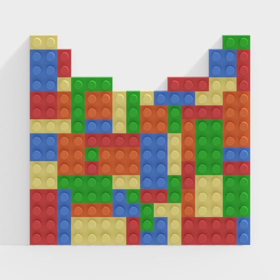 Colorful Lego Wall 3D Model for Creative Designs