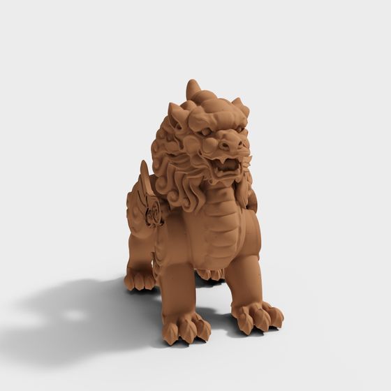 Majestic Stone Lion 3D Model for Creative Projects