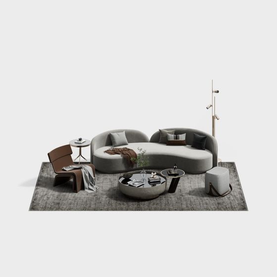 Modern Low Poly Sofa 3D model