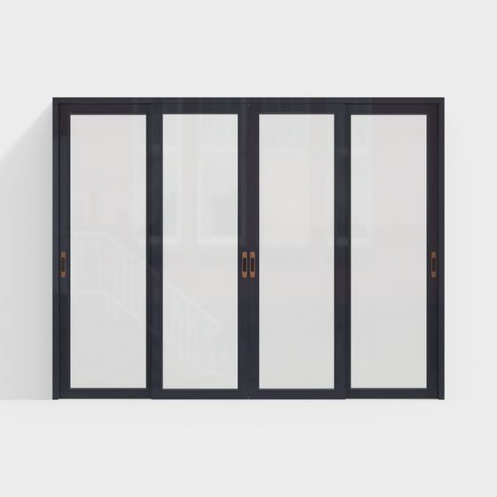 Elegant Glass Sliding Door 3D model