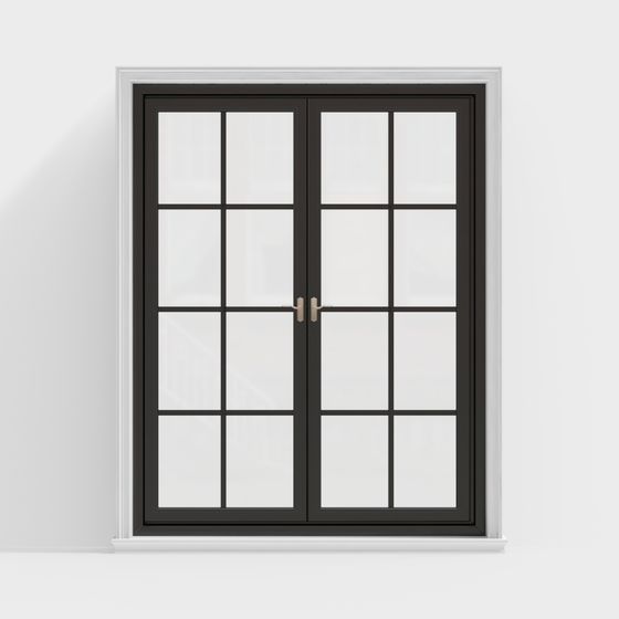 Elegant Double Opening Window 3D Model