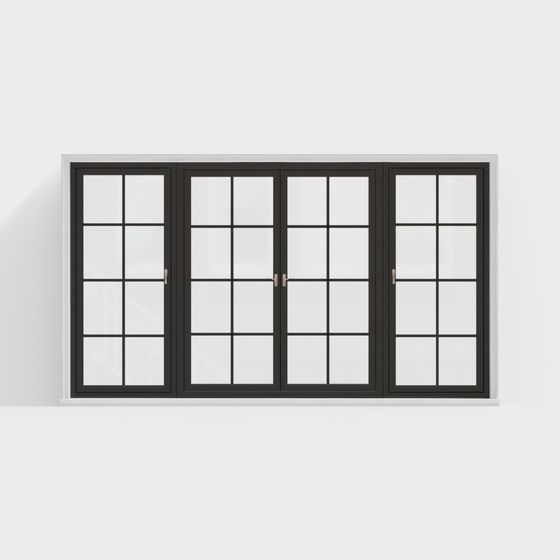 Elegant Low Polygon Window 3D model