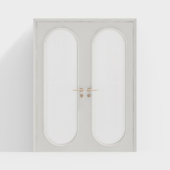 Elegant Arched Double Door 3D model