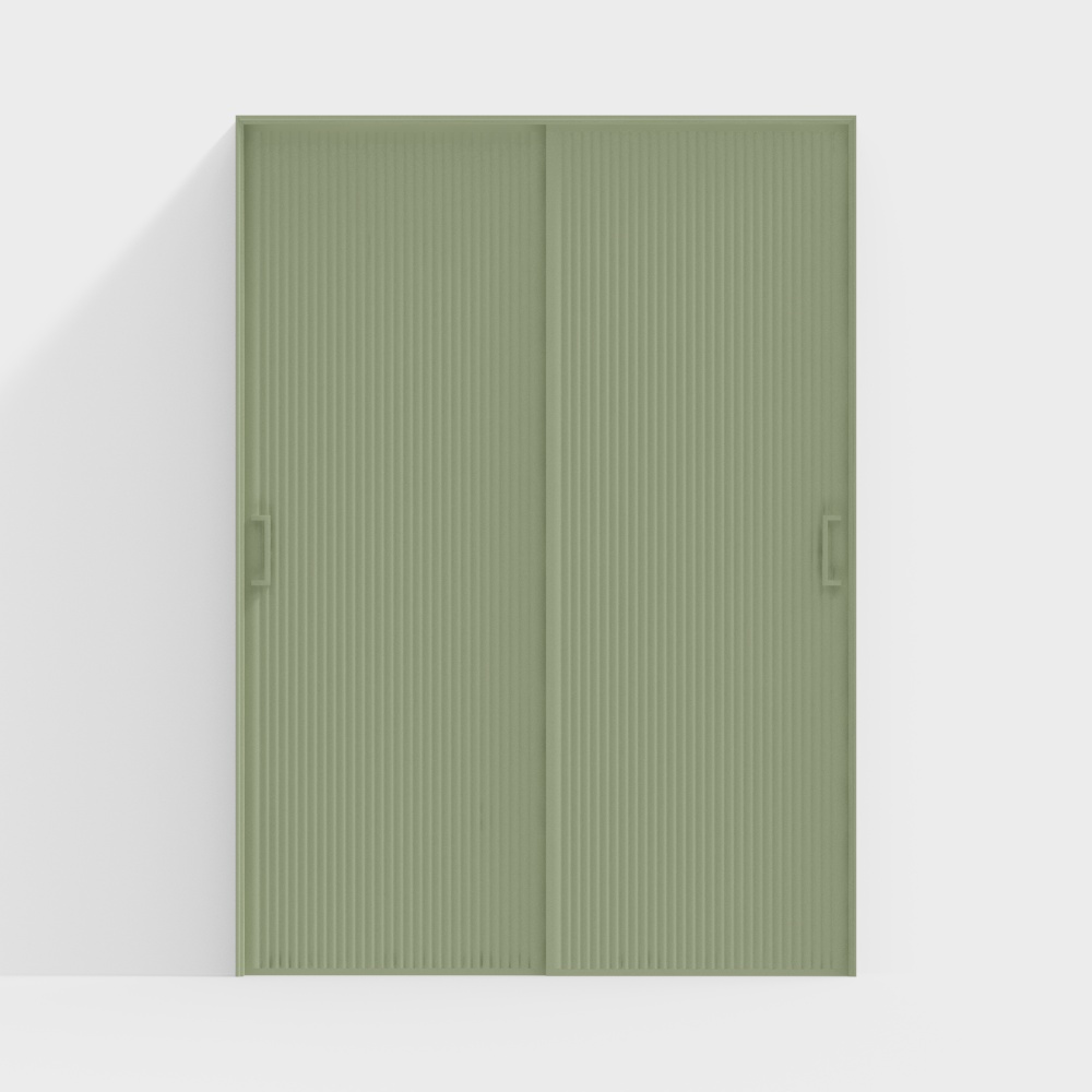 Industrial Folding Door 3D model in Olive Green