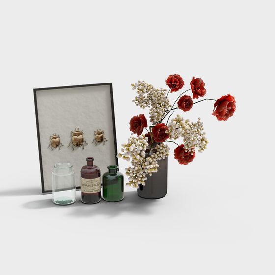 Elegant Low-Polygon Decorative Objects 3D model