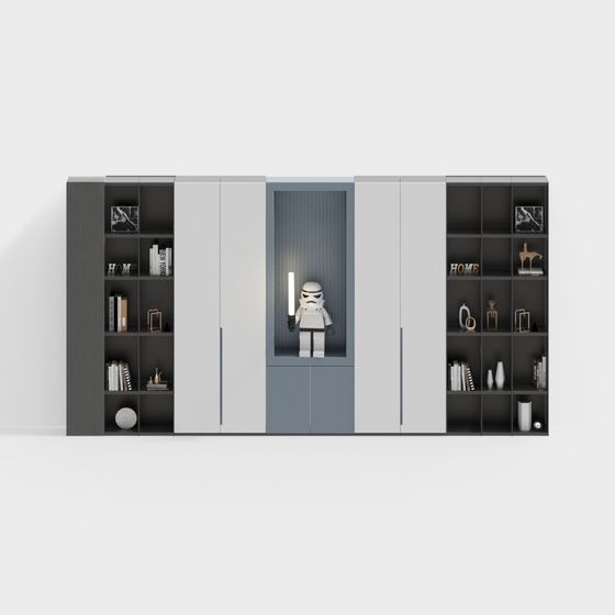 Futuristic Bookshelf 3D model