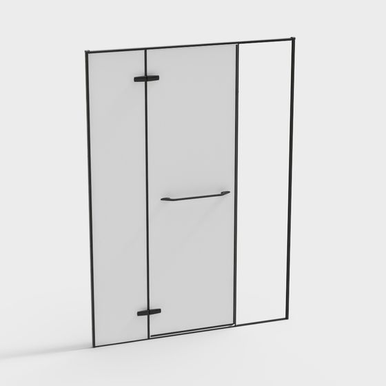 Stylish Glass Door 3D Model for Modern Interiors