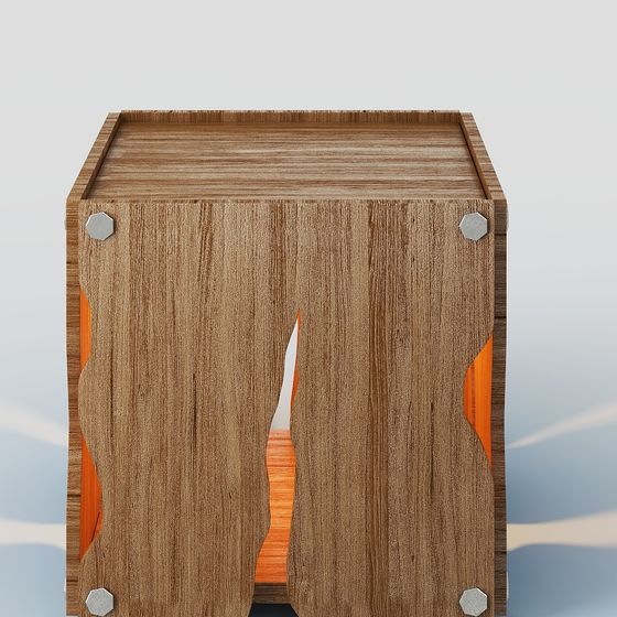 Wood Grain Side Table 3D model