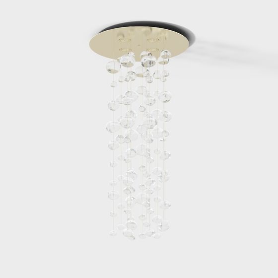 Luxurious Crystal Ceiling Light 3D model
