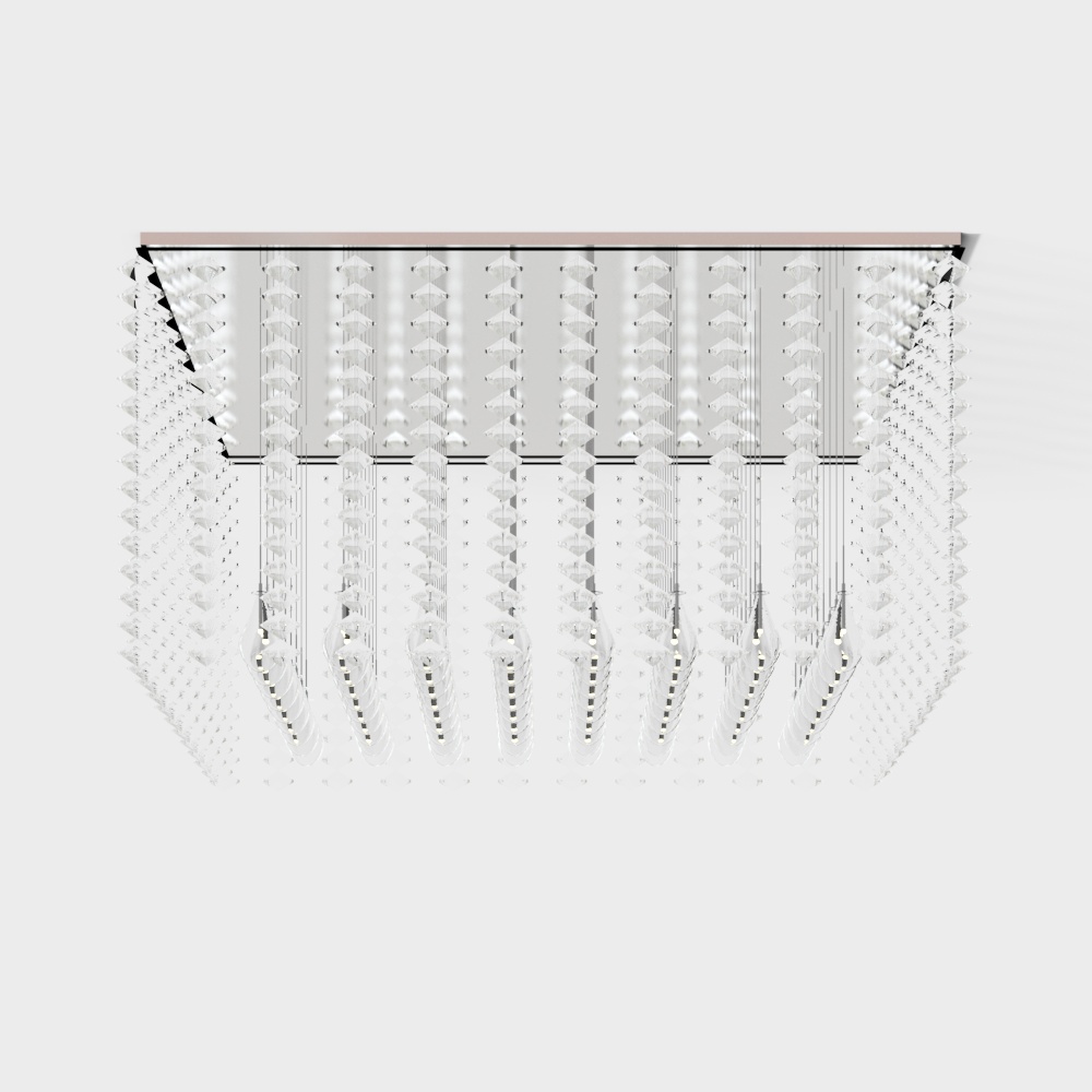 Square crystal ceiling light