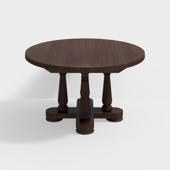Vintage Round Table 3D model for Creative Spaces