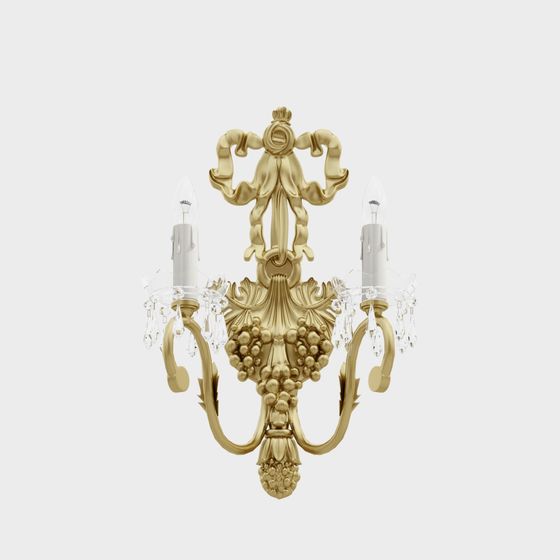 Stylish Golden Wall Lamp 3D model for Interiors