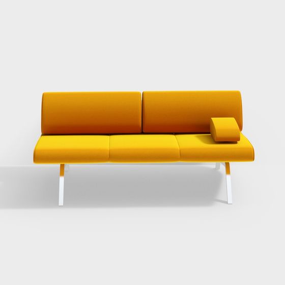 Sofá amarillo para tres personas