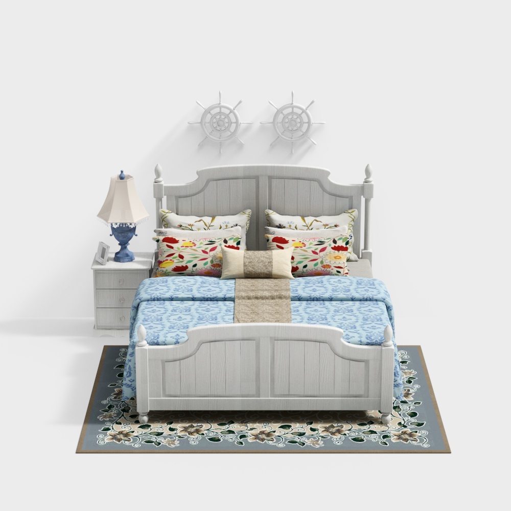 Giường đôi kiểu Địa Trung Hải