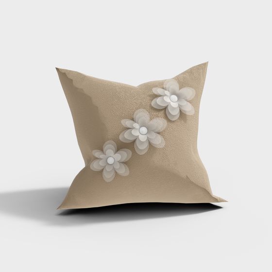 Elegant Low-Poly Pillow 3D Model