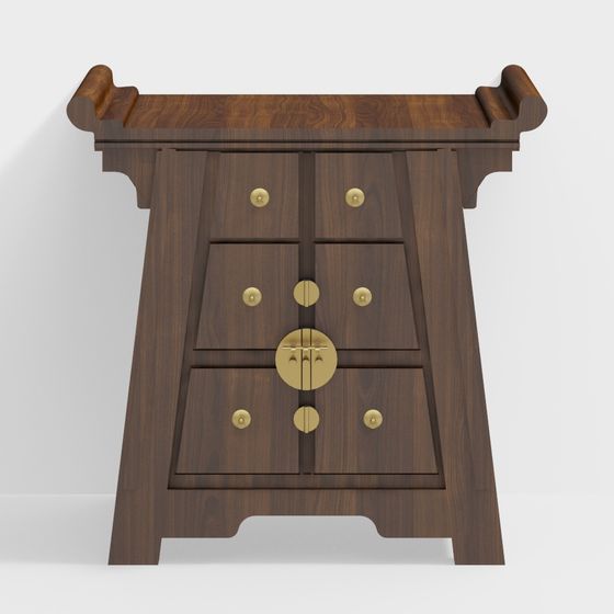 Oriental Antique Cabinet 3D Model
