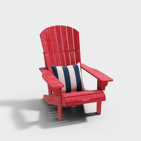 Classic Redwood Adirondack Chair 3D model for Outdoor Relaxation