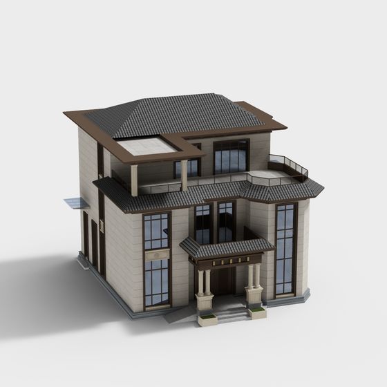 Urban Oasis 3D Model - Stylish Low-Polygon Design for Designers