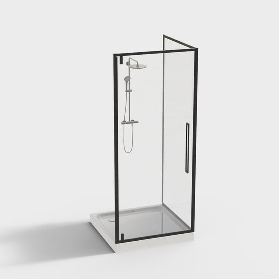 Minimalist Shower Room 3D model